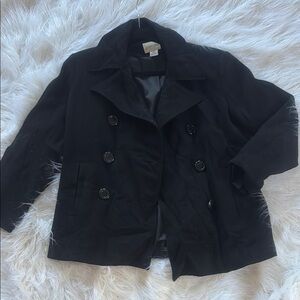Black Double-Breasted Peacoat